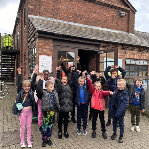 Priory Primary School ready to explore the farm during their educational visit